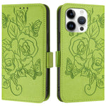 เคสโทรศัพท์หนังกันขโมย RFID ปั๊มลายกุหลาบ สำหรับ iPhone 14 Pro Max, สำหรับ iPhone SE 2022 / SE 2020 / 8 / 7, สำหรับ iPhone 13 Pro Max, สำหรับ iPhone 13 Pro, สำหรับ iPhone 13 mini, สำหรับ iPhone 12 / 12 Pro, สำหรับ iPhone 12 Pro Max, สำหรับ iPhone 12 mini