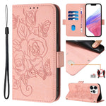 เคสโทรศัพท์หนังกันขโมย RFID ปั๊มลายกุหลาบ สำหรับ iPhone 14 Pro Max, สำหรับ iPhone SE 2022 / SE 2020 / 8 / 7, สำหรับ iPhone 13 Pro Max, สำหรับ iPhone 13 Pro, สำหรับ iPhone 13 mini, สำหรับ iPhone 12 / 12 Pro, สำหรับ iPhone 12 Pro Max, สำหรับ iPhone 12 mini