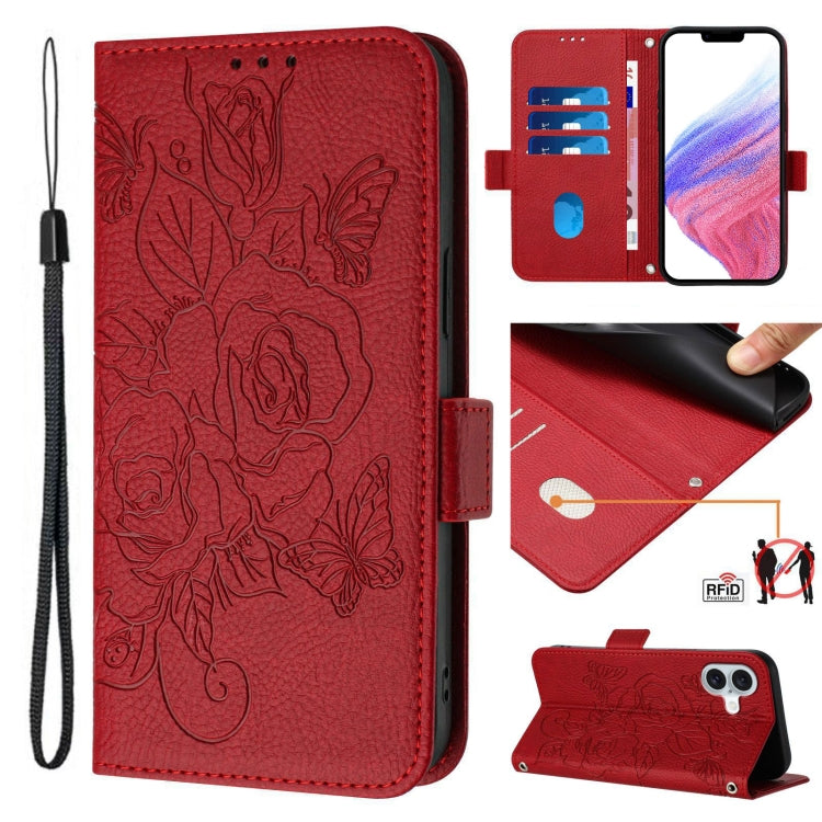เคสโทรศัพท์หนังกันขโมย RFID ปั๊มลายกุหลาบ สำหรับ iPhone 17 Pro Max, สำหรับ iPhone 17 Pro, สำหรับ iPhone 17, สำหรับ iPhone Air, สำหรับ iPhone SE 2024, สำหรับ iPhone 16 Pro Max, สำหรับ iPhone 16 Pro, สำหรับ iPhone 16 Plus