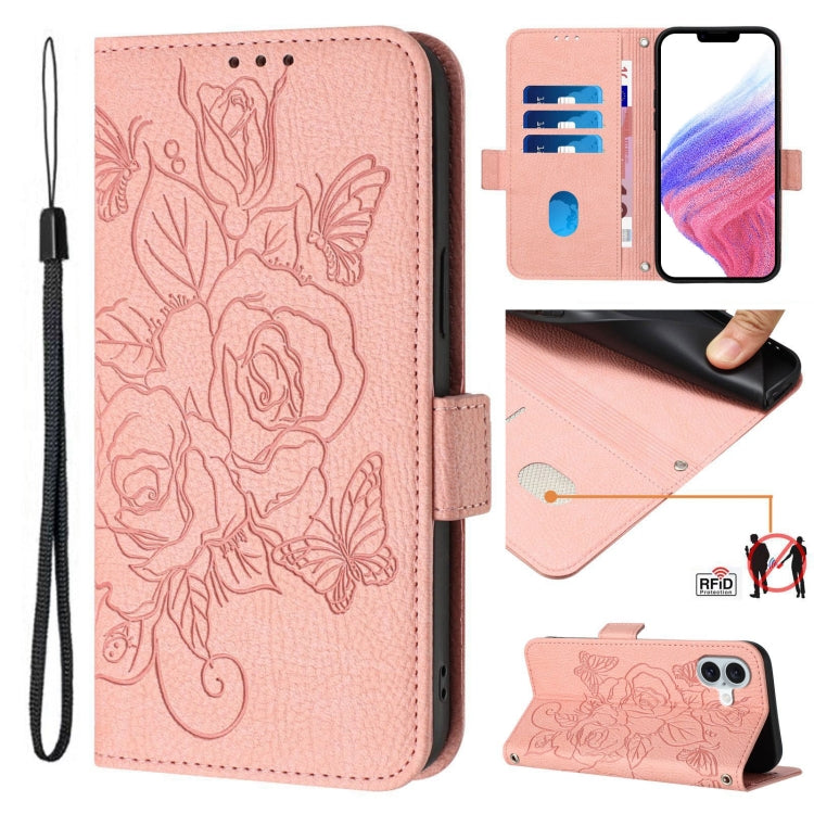 เคสโทรศัพท์หนังกันขโมย RFID ปั๊มลายกุหลาบ สำหรับ iPhone 17 Pro Max, สำหรับ iPhone 17 Pro, สำหรับ iPhone 17, สำหรับ iPhone Air, สำหรับ iPhone SE 2024, สำหรับ iPhone 16 Pro Max, สำหรับ iPhone 16 Pro, สำหรับ iPhone 16 Plus