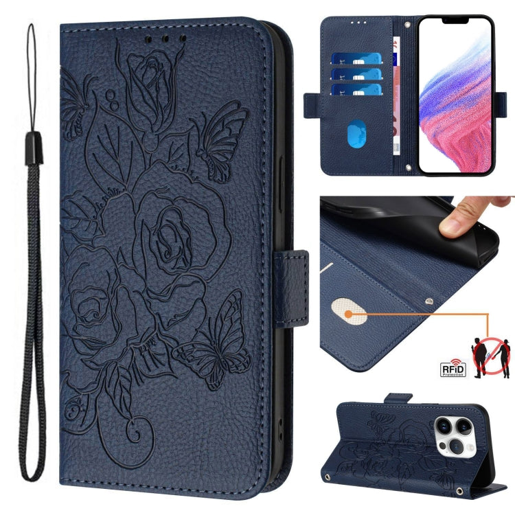 เคสโทรศัพท์หนังกันขโมย RFID ปั๊มลายกุหลาบ สำหรับ iPhone 17 Pro Max, สำหรับ iPhone 17 Pro, สำหรับ iPhone 17, สำหรับ iPhone Air, สำหรับ iPhone SE 2024, สำหรับ iPhone 16 Pro Max, สำหรับ iPhone 16 Pro, สำหรับ iPhone 16 Plus