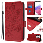 เคสโทรศัพท์หนังกันขโมย RFID ปั๊มลายกุหลาบ สำหรับ iPhone 17 Pro Max, สำหรับ iPhone 17 Pro, สำหรับ iPhone 17, สำหรับ iPhone Air, สำหรับ iPhone SE 2024, สำหรับ iPhone 16 Pro Max, สำหรับ iPhone 16 Pro, สำหรับ iPhone 16 Plus