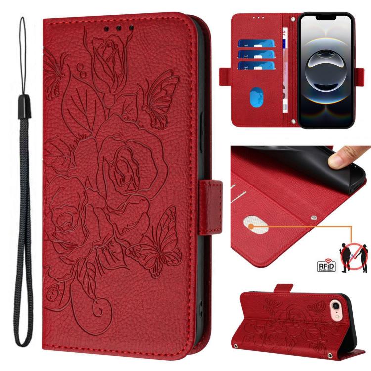 เคสโทรศัพท์หนังกันขโมย RFID ปั๊มลายกุหลาบ สำหรับ iPhone 17 Pro Max, สำหรับ iPhone 17 Pro, สำหรับ iPhone 17, สำหรับ iPhone Air, สำหรับ iPhone SE 2024, สำหรับ iPhone 16 Pro Max, สำหรับ iPhone 16 Pro, สำหรับ iPhone 16 Plus