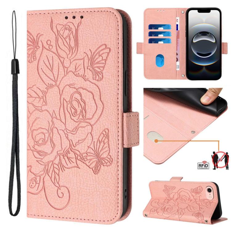 เคสโทรศัพท์หนังกันขโมย RFID ปั๊มลายกุหลาบ สำหรับ iPhone 17 Pro Max, สำหรับ iPhone 17 Pro, สำหรับ iPhone 17, สำหรับ iPhone Air, สำหรับ iPhone SE 2024, สำหรับ iPhone 16 Pro Max, สำหรับ iPhone 16 Pro, สำหรับ iPhone 16 Plus