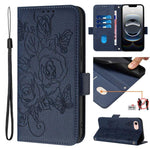 เคสโทรศัพท์หนังกันขโมย RFID ปั๊มลายกุหลาบ สำหรับ iPhone 17 Pro Max, สำหรับ iPhone 17 Pro, สำหรับ iPhone 17, สำหรับ iPhone Air, สำหรับ iPhone SE 2024, สำหรับ iPhone 16 Pro Max, สำหรับ iPhone 16 Pro, สำหรับ iPhone 16 Plus