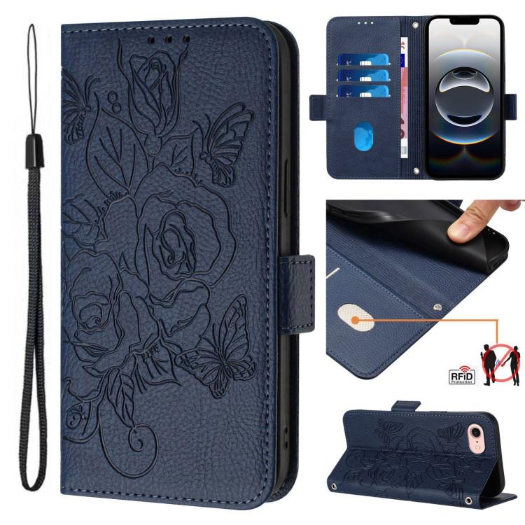 เคสโทรศัพท์หนังกันขโมย RFID ปั๊มลายกุหลาบ สำหรับ iPhone 17 Pro Max, สำหรับ iPhone 17 Pro, สำหรับ iPhone 17, สำหรับ iPhone Air, สำหรับ iPhone SE 2024, สำหรับ iPhone 16 Pro Max, สำหรับ iPhone 16 Pro, สำหรับ iPhone 16 Plus