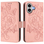 เคสโทรศัพท์หนังกันขโมย RFID ปั๊มลายกุหลาบ สำหรับ iPhone 17 Pro Max, สำหรับ iPhone 17 Pro, สำหรับ iPhone 17, สำหรับ iPhone Air, สำหรับ iPhone SE 2024, สำหรับ iPhone 16 Pro Max, สำหรับ iPhone 16 Pro, สำหรับ iPhone 16 Plus
