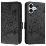 เคสโทรศัพท์หนังกันขโมย RFID ปั๊มลายกุหลาบ สำหรับ iPhone 17 Pro Max, สำหรับ iPhone 17 Pro, สำหรับ iPhone 17, สำหรับ iPhone Air, สำหรับ iPhone SE 2024, สำหรับ iPhone 16 Pro Max, สำหรับ iPhone 16 Pro, สำหรับ iPhone 16 Plus