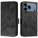 เคสโทรศัพท์หนังกันขโมย RFID ปั๊มลายกุหลาบ สำหรับ iPhone 17 Pro Max, สำหรับ iPhone 17 Pro, สำหรับ iPhone 17, สำหรับ iPhone Air, สำหรับ iPhone SE 2024, สำหรับ iPhone 16 Pro Max, สำหรับ iPhone 16 Pro, สำหรับ iPhone 16 Plus