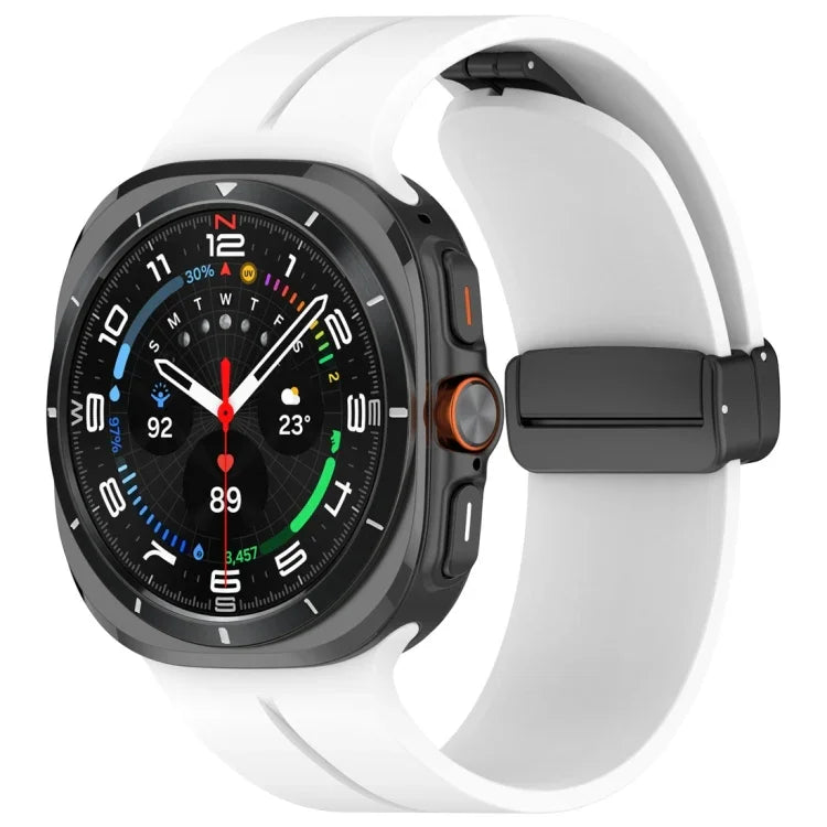 สายรัดนาฬิกาซิลิโคนหัวเข็มขัดพับแม่เหล็ก สำหรับ Samsung Galaxy Watch Ultra 47mm / Ultra 2025