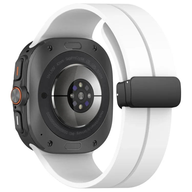 สายรัดนาฬิกาซิลิโคนหัวเข็มขัดพับแม่เหล็ก สำหรับ Samsung Galaxy Watch Ultra 47mm / Ultra 2025