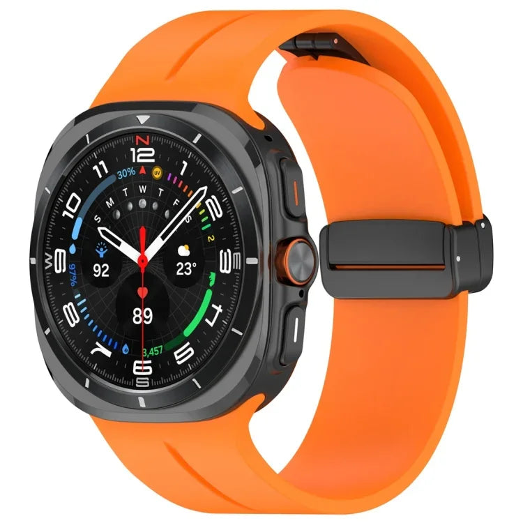 สายรัดนาฬิกาซิลิโคนหัวเข็มขัดพับแม่เหล็ก สำหรับ Samsung Galaxy Watch Ultra 47mm / Ultra 2025