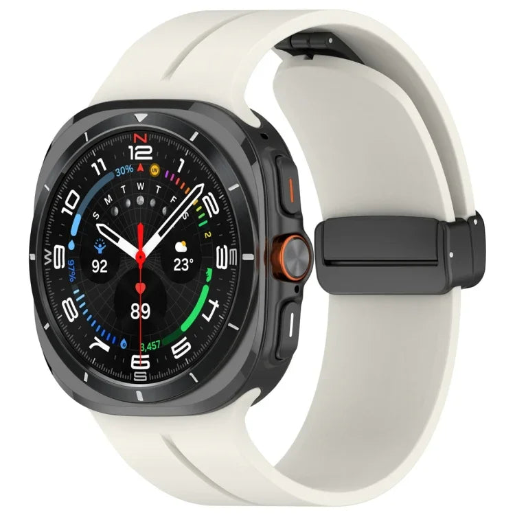 สายรัดนาฬิกาซิลิโคนหัวเข็มขัดพับแม่เหล็ก สำหรับ Samsung Galaxy Watch Ultra 47mm / Ultra 2025