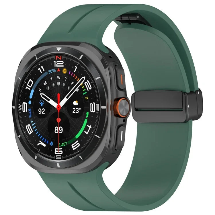 สายรัดนาฬิกาซิลิโคนหัวเข็มขัดพับแม่เหล็ก สำหรับ Samsung Galaxy Watch Ultra 47mm / Ultra 2025