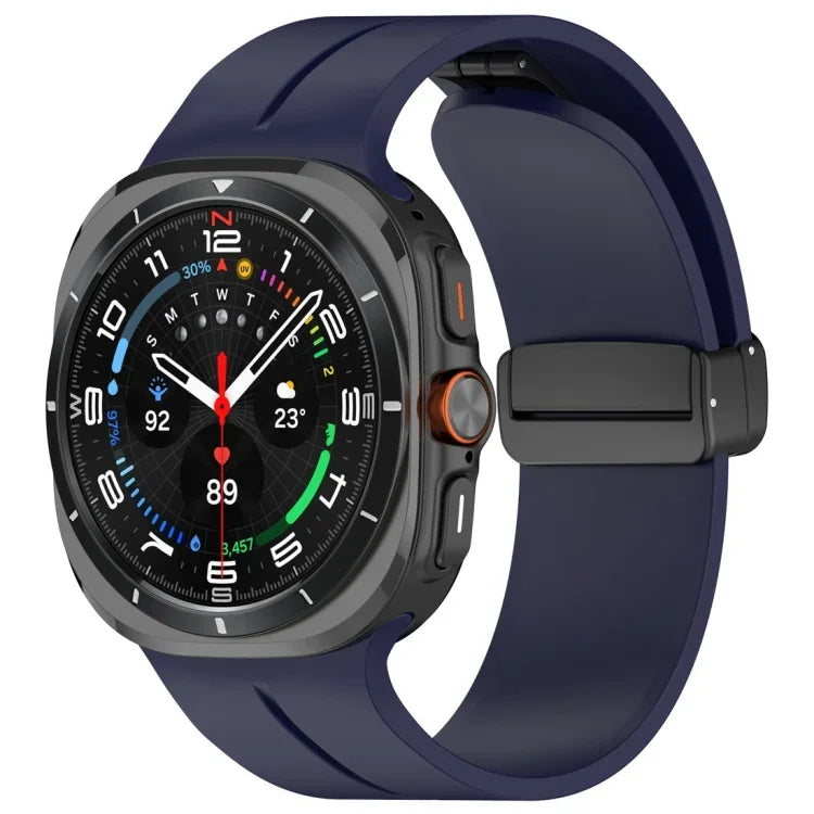 สายรัดนาฬิกาซิลิโคนหัวเข็มขัดพับแม่เหล็ก สำหรับ Samsung Galaxy Watch Ultra 47mm / Ultra 2025
