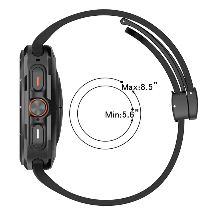 สายรัดนาฬิกาซิลิโคนหัวเข็มขัดพับแม่เหล็ก สำหรับ Samsung Galaxy Watch Ultra 47mm / Ultra 2025