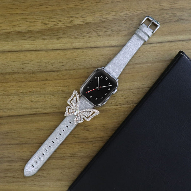 สายเปลี่ยนรูปโบว์ประดับเพชรกลิตเตอร์ สำหรับ Apple Watch 5 & 4 44mm / 3 & 2 & 1 42mm