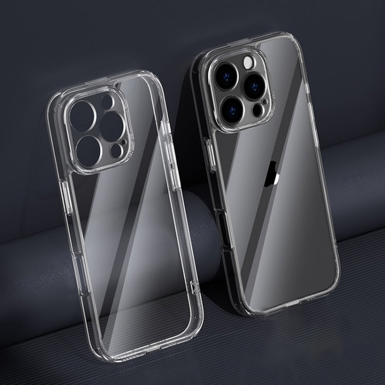 Four Corner Airbag Transparent Glass Phone Case, For iPhone 16 Pro Max, For iPhone 16 Pro, For iPhone 16 Plus, For iPhone 16, For iPhone 15 Pro Max, For iPhone 15 Pro, For iPhone 15 Plus, For iPhone 15, For iPhone 14 Plus, For iPhone 14, For iPhone 14 ...