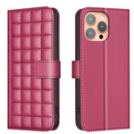 เคสโทรศัพท์หนังลายสี่เหลี่ยม สำหรับ iPhone 17e / 16e, สำหรับ iPhone 17 Pro Max, สำหรับ iPhone 16 Pro Max, สำหรับ iPhone 16 Pro, สำหรับ iPhone 16 Plus, สำหรับ iPhone 16, สำหรับ iPhone 15 Pro Max, สำหรับ iPhone 15 Pro