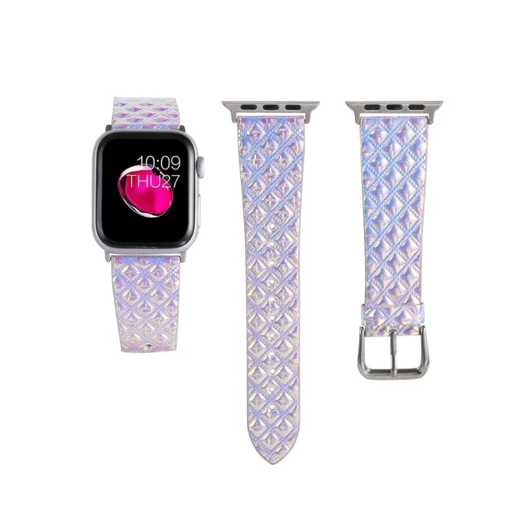 สายเปลี่ยนลายเกล็ดปลากลิตเตอร์เปลี่ยนสีได้ สำหรับ Apple Watch 5 & 4 ขนาด 40 มม. / 3 & 2 & 1 ขนาด 38 มม., สำหรับ Apple Watch 5 & 4 ขนาด 44 มม. / 3 & 2 & 1 ขนาด 42 มม.