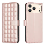 เคสโทรศัพท์หนังลายสี่เหลี่ยม สำหรับ iPhone 17e / 16e, สำหรับ iPhone 17 Pro Max, สำหรับ iPhone 16 Pro Max, สำหรับ iPhone 16 Pro, สำหรับ iPhone 16 Plus, สำหรับ iPhone 16, สำหรับ iPhone 15 Pro Max, สำหรับ iPhone 15 Pro