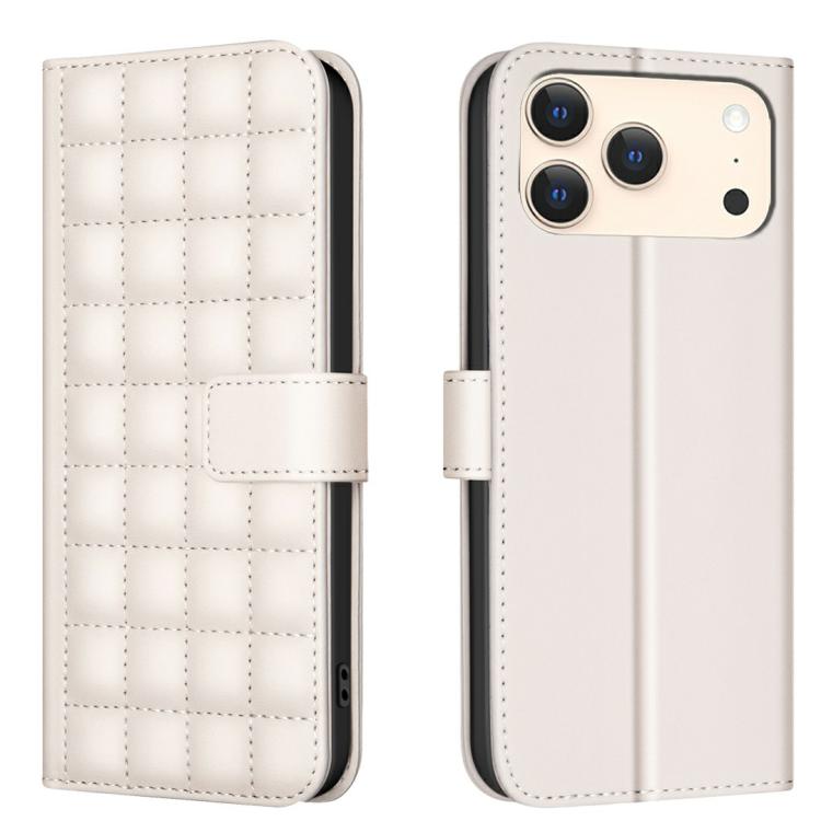เคสโทรศัพท์หนังลายสี่เหลี่ยม สำหรับ iPhone 17e / 16e, สำหรับ iPhone 17 Pro Max, สำหรับ iPhone 16 Pro Max, สำหรับ iPhone 16 Pro, สำหรับ iPhone 16 Plus, สำหรับ iPhone 16, สำหรับ iPhone 15 Pro Max, สำหรับ iPhone 15 Pro