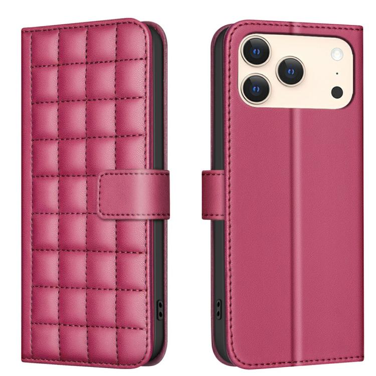 เคสโทรศัพท์หนังลายสี่เหลี่ยม สำหรับ iPhone 17e / 16e, สำหรับ iPhone 17 Pro Max, สำหรับ iPhone 16 Pro Max, สำหรับ iPhone 16 Pro, สำหรับ iPhone 16 Plus, สำหรับ iPhone 16, สำหรับ iPhone 15 Pro Max, สำหรับ iPhone 15 Pro