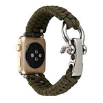 สายถักไนลอนเชือกกันฝน สำหรับ Apple Watch Series 5 & 4 ขนาด 44 มม. / 3 & 2 & 1 ขนาด 42 มม., 5 & 4 ขนาด 44 มม. / 3 & 2 & 1 ขนาด 42 มม.