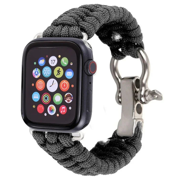 สายถักไนลอนเชือกกันฝน สำหรับ Apple Watch Series 5 & 4 ขนาด 44 มม. / 3 & 2 & 1 ขนาด 42 มม., 5 & 4 ขนาด 44 มม. / 3 & 2 & 1 ขนาด 42 มม.