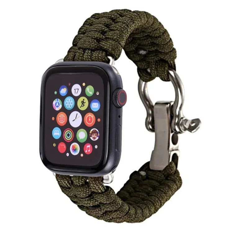 สายถักไนลอนเชือกกันฝน สำหรับ Apple Watch Series 5 & 4 ขนาด 44 มม. / 3 & 2 & 1 ขนาด 42 มม., 5 & 4 ขนาด 44 มม. / 3 & 2 & 1 ขนาด 42 มม.