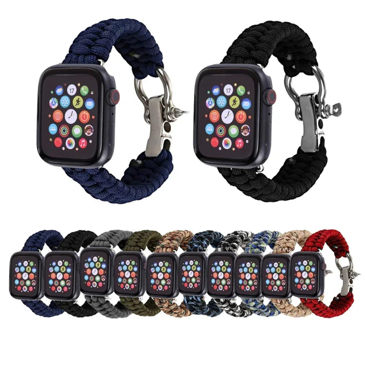 สายถักไนลอนเชือกกันฝน สำหรับ Apple Watch Series 5 & 4 ขนาด 44 มม. / 3 & 2 & 1 ขนาด 42 มม., 5 & 4 ขนาด 44 มม. / 3 & 2 & 1 ขนาด 42 มม.