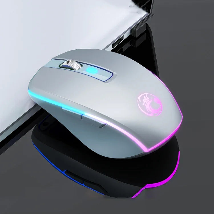 เมาส์เล่นเกมไร้สาย Bluetooth สองโหมด 6 ปุ่ม แบบเงียบ iMICE G903