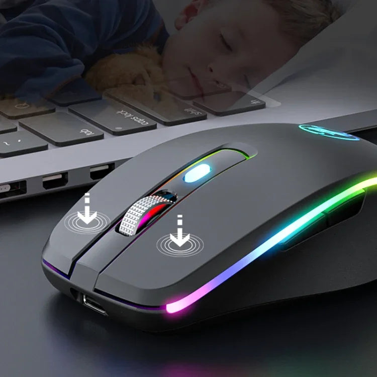 เมาส์เล่นเกมไร้สาย Bluetooth สองโหมด 6 ปุ่ม แบบเงียบ iMICE G903