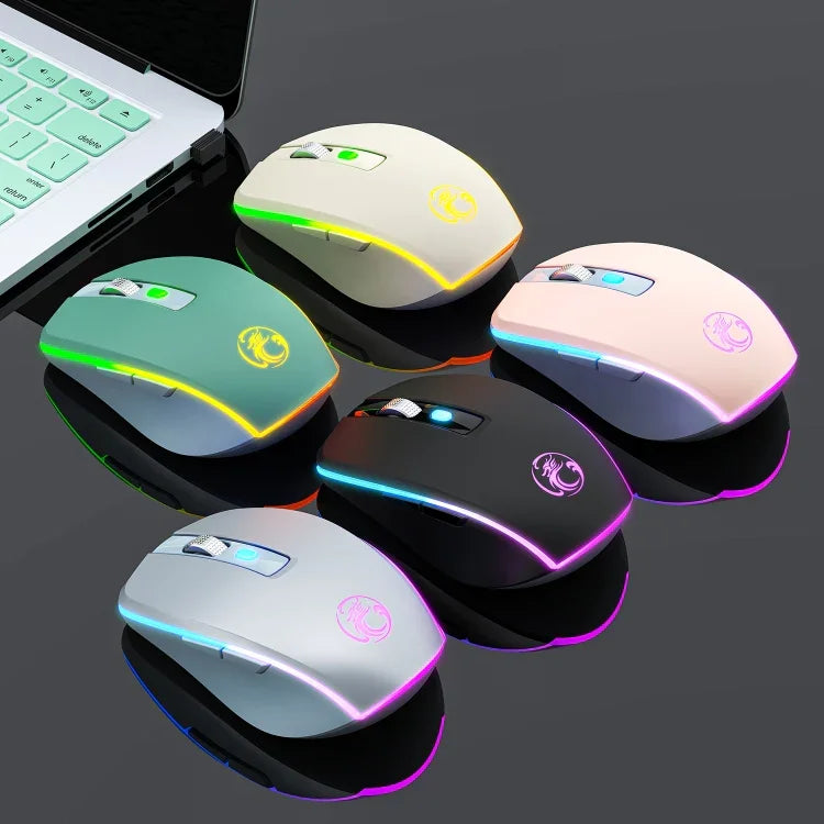 เมาส์เล่นเกมไร้สาย Bluetooth สองโหมด 6 ปุ่ม แบบเงียบ iMICE G903