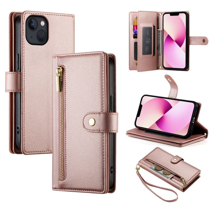 กระเป๋าสตางค์หนังพร้อมซิปและช่องใส่บัตร 9 ช่อง สำหรับ iPhone 14 Pro Max, สำหรับ iPhone 13 Pro Max, สำหรับ iPhone 13 Pro, สำหรับ iPhone 13, สำหรับ iPhone 13 mini, สำหรับ iPhone 12 / 12 Pro, สำหรับ iPhone 12 Pro Max, สำหรับ iPhone 12 mini