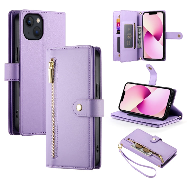 กระเป๋าสตางค์หนังพร้อมซิปและช่องใส่บัตร 9 ช่อง สำหรับ iPhone 14 Pro Max, สำหรับ iPhone 13 Pro Max, สำหรับ iPhone 13 Pro, สำหรับ iPhone 13, สำหรับ iPhone 13 mini, สำหรับ iPhone 12 / 12 Pro, สำหรับ iPhone 12 Pro Max, สำหรับ iPhone 12 mini