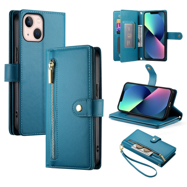 กระเป๋าสตางค์หนังพร้อมซิปและช่องใส่บัตร 9 ช่อง สำหรับ iPhone 14 Pro Max, สำหรับ iPhone 13 Pro Max, สำหรับ iPhone 13 Pro, สำหรับ iPhone 13, สำหรับ iPhone 13 mini, สำหรับ iPhone 12 / 12 Pro, สำหรับ iPhone 12 Pro Max, สำหรับ iPhone 12 mini