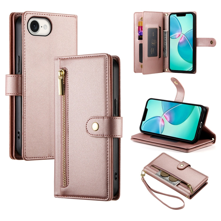 กระเป๋าสตางค์หนังพร้อมซิปและช่องใส่บัตร 9 ช่อง สำหรับ iPhone 17 Pro Max, สำหรับ iPhone 17 Pro, สำหรับ iPhone 17, สำหรับ iPhone Air, สำหรับ iPhone 16e, สำหรับ iPhone 16 Pro Max, สำหรับ iPhone 16 Pro, สำหรับ iPhone 16 Plus