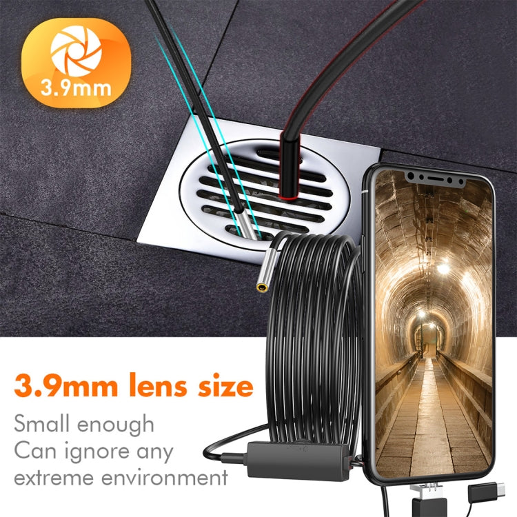 inskam107 3.9mm 3-in-1 HD กันน้ำ กล้องส่องทางไกลดิจิทัลอุตสาหกรรมสำหรับตรวจสอบ สายแข็ง 1m, สายแข็ง 3.5m, สายแข็ง 5m