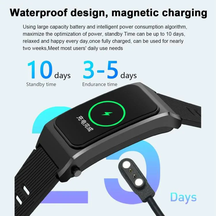 B7 Pro นาฬิกาอัจฉริยะหน้าจอ 1.5 นิ้ว 2 ใน 1 พร้อมหูฟังบลูทูธ สายซิลิโคน รองรับการวัดอัตราการเต้นหัวใจ / การติดตามการนอนหลับ