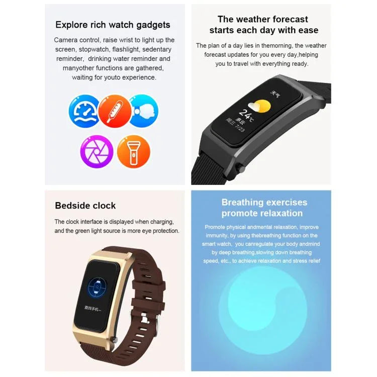 B7 Pro นาฬิกาอัจฉริยะหน้าจอ 1.5 นิ้ว 2 ใน 1 พร้อมหูฟังบลูทูธ สายซิลิโคน รองรับการวัดอัตราการเต้นหัวใจ / การติดตามการนอนหลับ