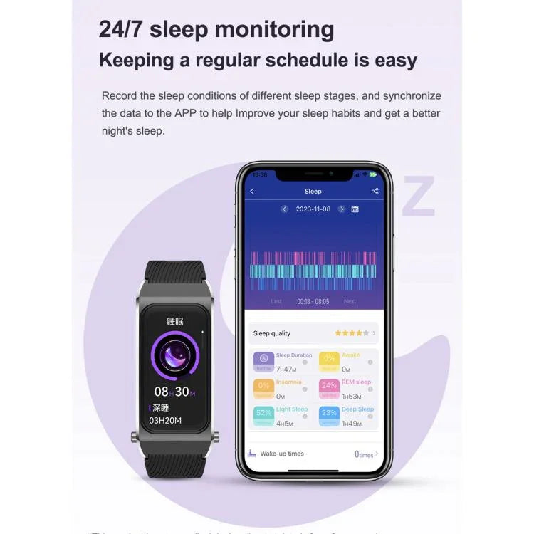 B7 Pro นาฬิกาอัจฉริยะหน้าจอ 1.5 นิ้ว 2 ใน 1 พร้อมหูฟังบลูทูธ สายซิลิโคน รองรับการวัดอัตราการเต้นหัวใจ / การติดตามการนอนหลับ