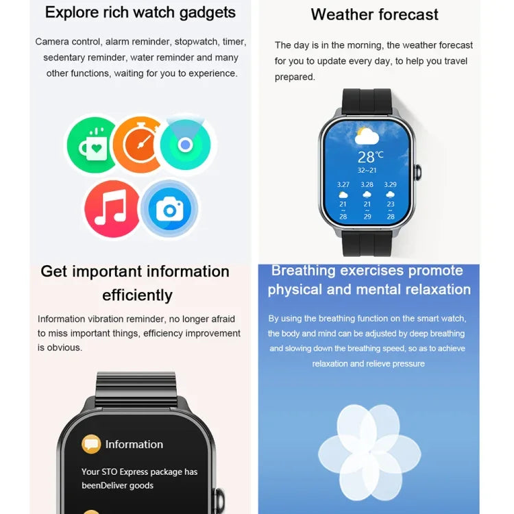 D8 Pro นาฬิกาอัจฉริยะหน้าจอ 2.01 นิ้ว 2 ใน 1 พร้อมหูฟังบลูทูธ สายสแตนเลส รองรับ NFC พร้อมฝาครอบ