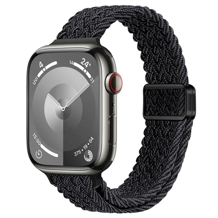 สายรัดนาฬิกาถักไนลอนหัวเข็มขัดแม่เหล็กบาง สำหรับ Apple Watch SE 2023 44 มม., สำหรับ Apple Watch SE 2023 40 มม.