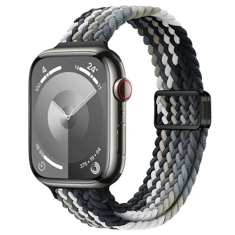 สายรัดนาฬิกาถักไนลอนหัวเข็มขัดแม่เหล็กบาง สำหรับ Apple Watch SE 2023 44 มม., สำหรับ Apple Watch SE 2023 40 มม.