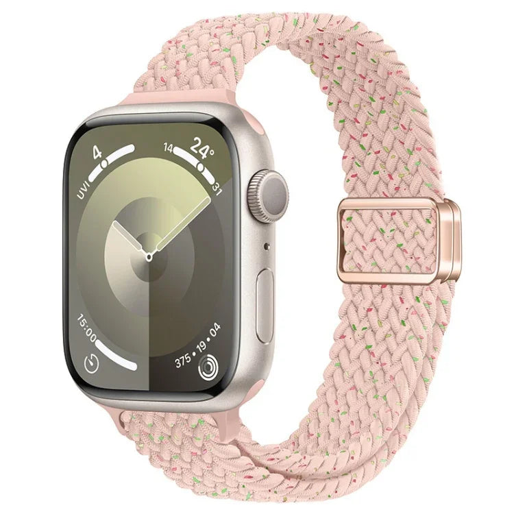 สายรัดนาฬิกาถักไนลอนหัวเข็มขัดแม่เหล็กบาง สำหรับ Apple Watch SE 2023 44 มม., สำหรับ Apple Watch SE 2023 40 มม.