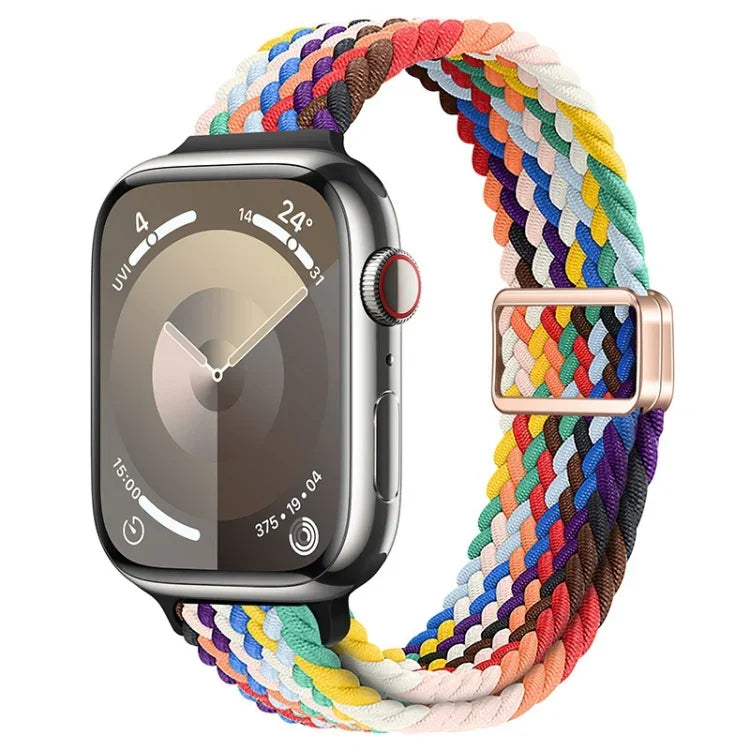 สายรัดนาฬิกาถักไนลอนหัวเข็มขัดแม่เหล็กบาง สำหรับ Apple Watch SE 2023 44 มม., สำหรับ Apple Watch SE 2023 40 มม.