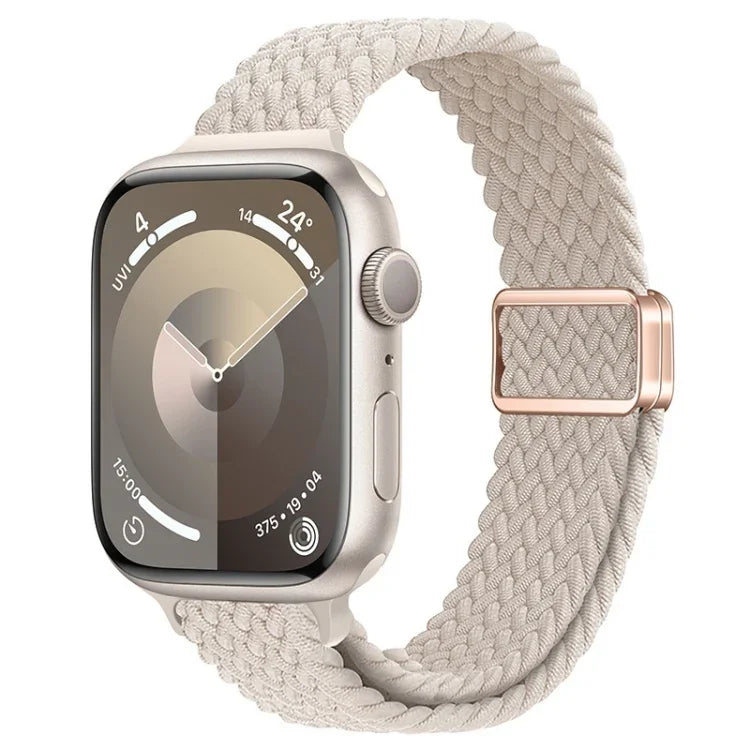 สายรัดนาฬิกาถักไนลอนหัวเข็มขัดแม่เหล็กบาง สำหรับ Apple Watch SE 2023 44 มม., สำหรับ Apple Watch SE 2023 40 มม.