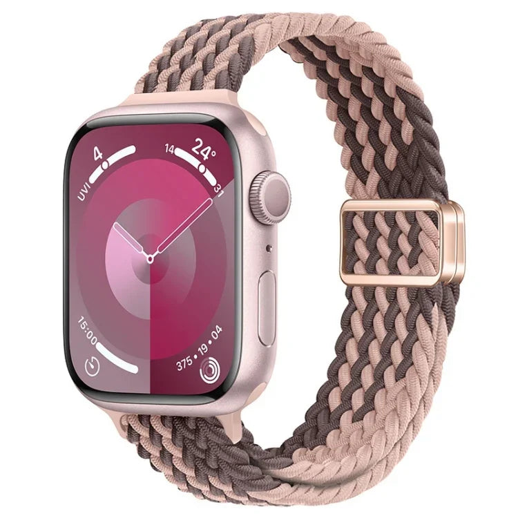 สายรัดนาฬิกาถักไนลอนหัวเข็มขัดแม่เหล็กบาง สำหรับ Apple Watch SE 2023 44 มม., สำหรับ Apple Watch SE 2023 40 มม.