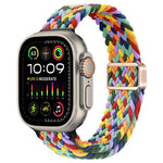 สายรัดนาฬิกาถักไนลอนหัวเข็มขัดแม่เหล็กบาง สำหรับ Apple Watch Ultra 2 49 มม., สำหรับ Apple Watch Series 9 45 มม.